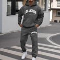 thumbnail image 2 of Mens Sweatsuits 2 Piece Set Long Sleeve Loose Fit Fluffy Hooded Print Sweatshirts And Banded Bottom Sweatpants Fall Winter Athletic Cozy Sweat Suit, 2 of 5