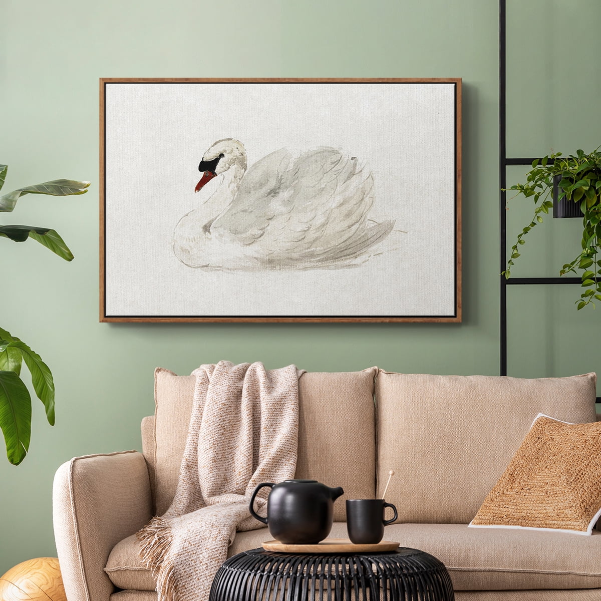 Vintage Animal Print-XLIV By Wexford Home Framed in Walnut Wood Gallery Wrapped Canvas 17 in. x 25 in.