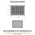 thumbnail image 6 of SIXHOME Outdoor Rug 5'x8' Waterproof Reversible Patio Rug Boho Floral Indoor Outdoor Rugs Lightweight Plastic Straw Ourdoor Carpet for RV Camping Deck Balcony Modern Porch Decor Gray, 6 of 6