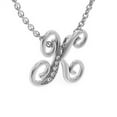 thumbnail image 2 of SuperJeweler K Initial Necklace In White Gold With 5 Diamonds, Serif Style, With Free 18 Inch Cable Chain, For Women, 2 of 7