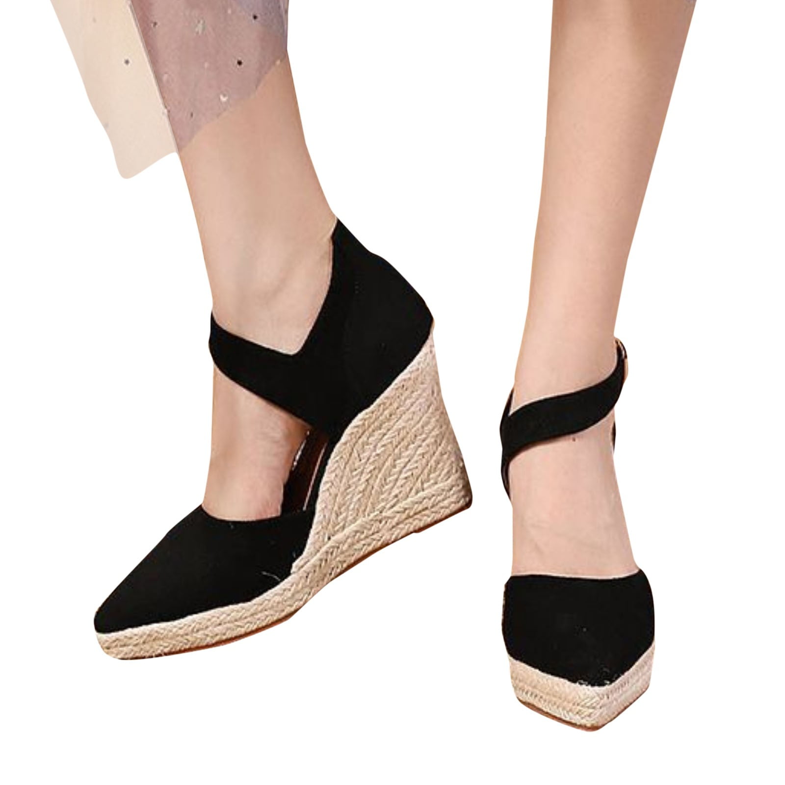 SEMIMAY Pointed Toe Espadrilles Fisherman Shoes Women's Wedges New Summer  2022 Flax Straw Woven With A High Heel Shoes Pumps Women Shoes - Walmart.com