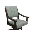 thumbnail image 3 of Casa Caster Solid Wood Dining Chair - Aquatint Teal Fabric - New Brown Wood, 3 of 3