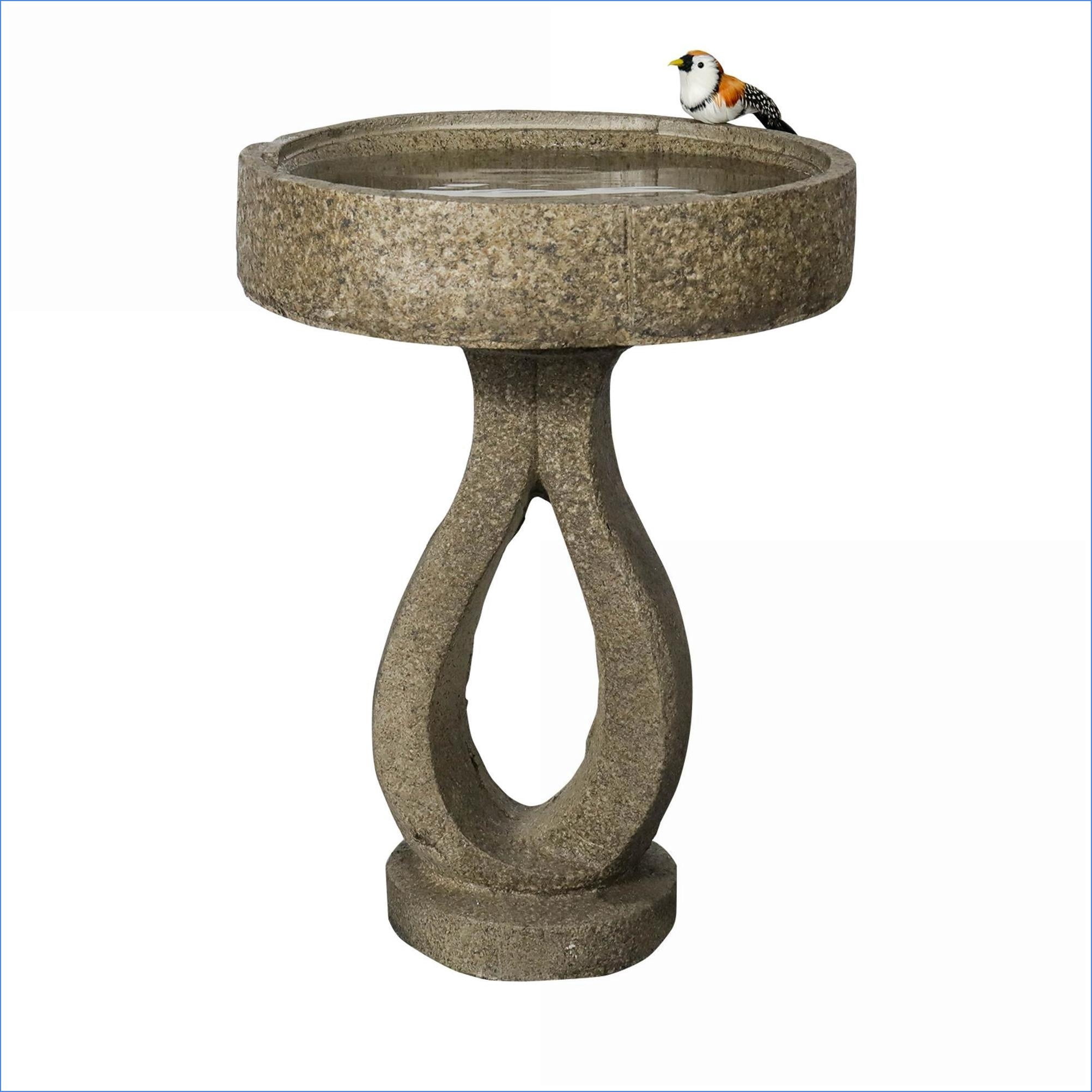 Bird Baths | 21.8" Modern Outdoor Bird Bath for Garden Patio | Concrete Cement | Birdbath Single Tier Pedestal