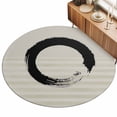 thumbnail image 2 of Small Round Rug 3Ft, Grey Striped Non-Slip Washable Circle Rugs Carpet, Black Geometric Vintage Stripes Ombre Indoor Outdoor Rug Floor Mats Throw Runner for Bedroom Living Room Bathroom, 2 of 8