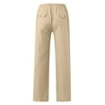 thumbnail image 4 of Men's Casual Pants - Mid Rise Solid Full-Length Everyday Trousers with Drawstring and Pockets for Comfort, 4 of 4