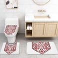 thumbnail image 4 of FMSHPON Geometric 4 Piece Bathroom Set Shower Curtain Bath Rug Contour Mat and Toilet Lid Cover, 4 of 7