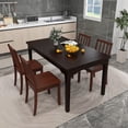 thumbnail image 3 of Giantex Dining Chair Set of 2, Kitchen Side Chairs w/Slatted Backrest, Armless Dinette Chairs, Brown, 3 of 9