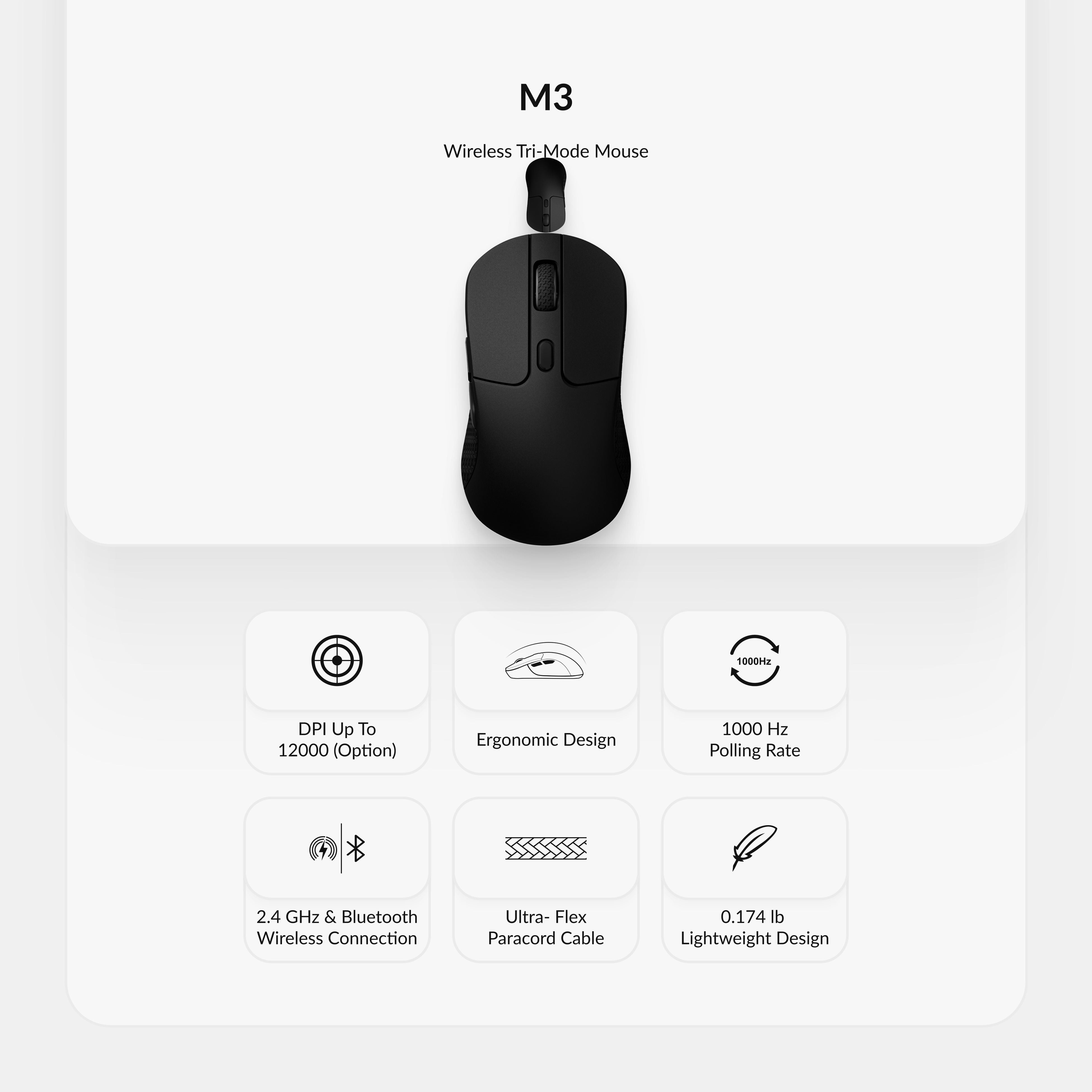 Keychron K2 HE Wireless Magnetic Keyboard & M3 Bluetooth 79g Lightweight Mouse, QMK/2.4GHz, Hall Effect, 3311 Sensor 12000 DPI for Mac/Win/Linux