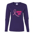 thumbnail image 2 of Wild Bobby, Never Give Up Fight Cancer, Breast Cancer Awareness, Women Graphic Long Sleeve Tee, Purple, X-Large, 2 of 4