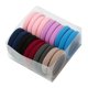 thumbnail image 3 of Diadema para niña, 20 gomas elásticas para coleta / 30 diademas de cuerda sin costuras, diadema pequeña, fijación mini, color suave, accesorios que no dañan el cabello, mezcla para bebés, 3 of 5