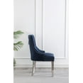 thumbnail image 2 of CHAISES K-LIVING FANCY EN VELOURS TOUFLÉ DE COULEUR BLEUE AVEC PIEDS EN ACIER INOXYDABLE ET POIGNÉE ARRIÈRE ROBUSTE (2 CHAISES), 2 of 4