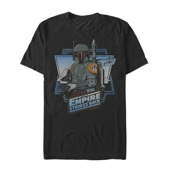 Men's Star Wars Empire Strikes Back Boba Fett  Graphic Tee Black 5X Large