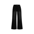 thumbnail image 7 of Women's Jeans High Rise Straight Leg Plus Size Solid Color Side Pocket Denim Pants Long Length, 7 of 7