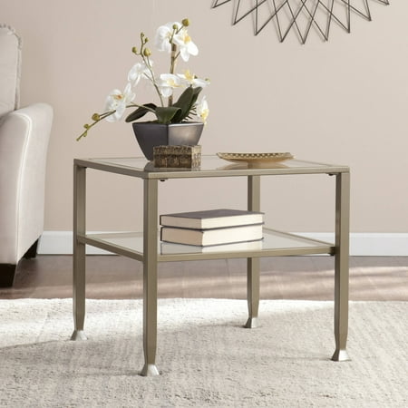 Southern Enterprises Lana Metal Glass Bunching Coffee Table Matte Khaki