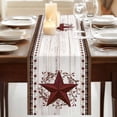 thumbnail image 3 of Table Runners 108 Inches Long Dress Scarves, Texas Star Vintage Farmhouse Coffee/Dining/Kitchen Table Runner for Living Room, Red Berry Retro Art White Wooden 13x108 Inch, 3 of 9