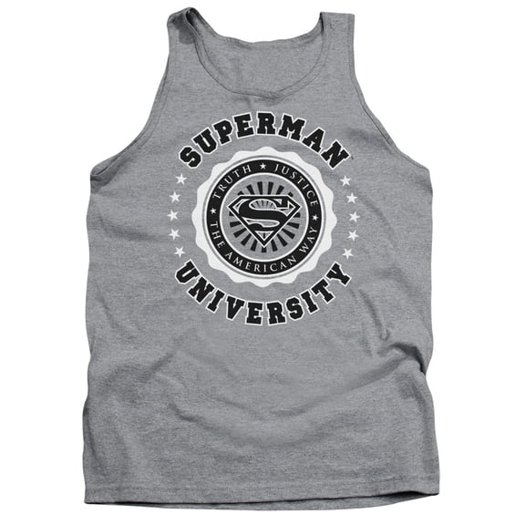 Superman Superman University Adult Tank Top Athletic Heather