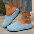 thumbnail image 4 of HaiMao Women's Mesh Breathable Flat Mule Shoes Closed Round Toe Knit Backless Slip On Softsole Lightweight Walking Shoes for Vacation Work Light Blue 6(37), 4 of 5