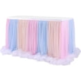 thumbnail image 4 of Wehilion Tulle Table Skirt Ruffle Tutu Table Cloth, LED Table Skirt for Rectangle Table for Baby Shower Wedding, Birthday Party Decoration, 4 of 6