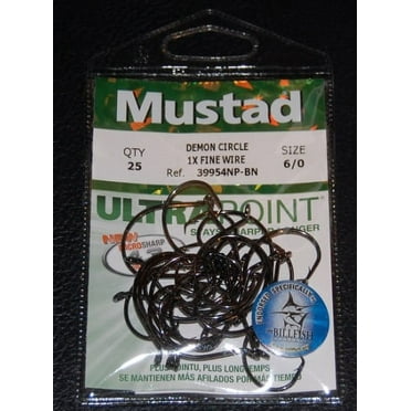 Mustad Ultrapoint Demon Perfect Circle Hook – Ami Da Pesca Inline Extra Fine Wire (Confezione 6 Pezzi)