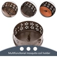 thumbnail image 5 of Soporte de bobina para mosquitos de hierro portátil Retro con mango, soporte de incienso redondo ignífugo para el hogar, oficina, Camping (bronce) JM, 5 of 5