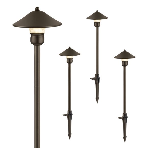 EDISHINE Lumières de Sentier à Basse Tension, 3 W 150 LM 3000 K 16,5 Po de Hauteur Lumières de Paysage DEL, 12 V CA/CC 50 000 H Boîtier en Aluminium Étanche Éclairage de Paysage Extérieur Li