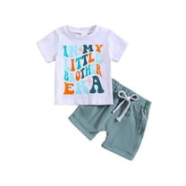 TSADFHJI Baby Boy Clothes 3-6 Months Long Sleeve 24 Month Boy Clothes Winter Toddler Boys Short Sleeve Prints T Shirt Tops Shorts Child Kids 2Pc Set Outfits Clothes 0-3 Months