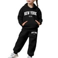 thumbnail image 4 of Girls Boys Sweatsuit New York Hoodie and Jogger Sweatpants 2 Piece Matching Jogger Set Boys Girls Activewear Sets, 4 of 7