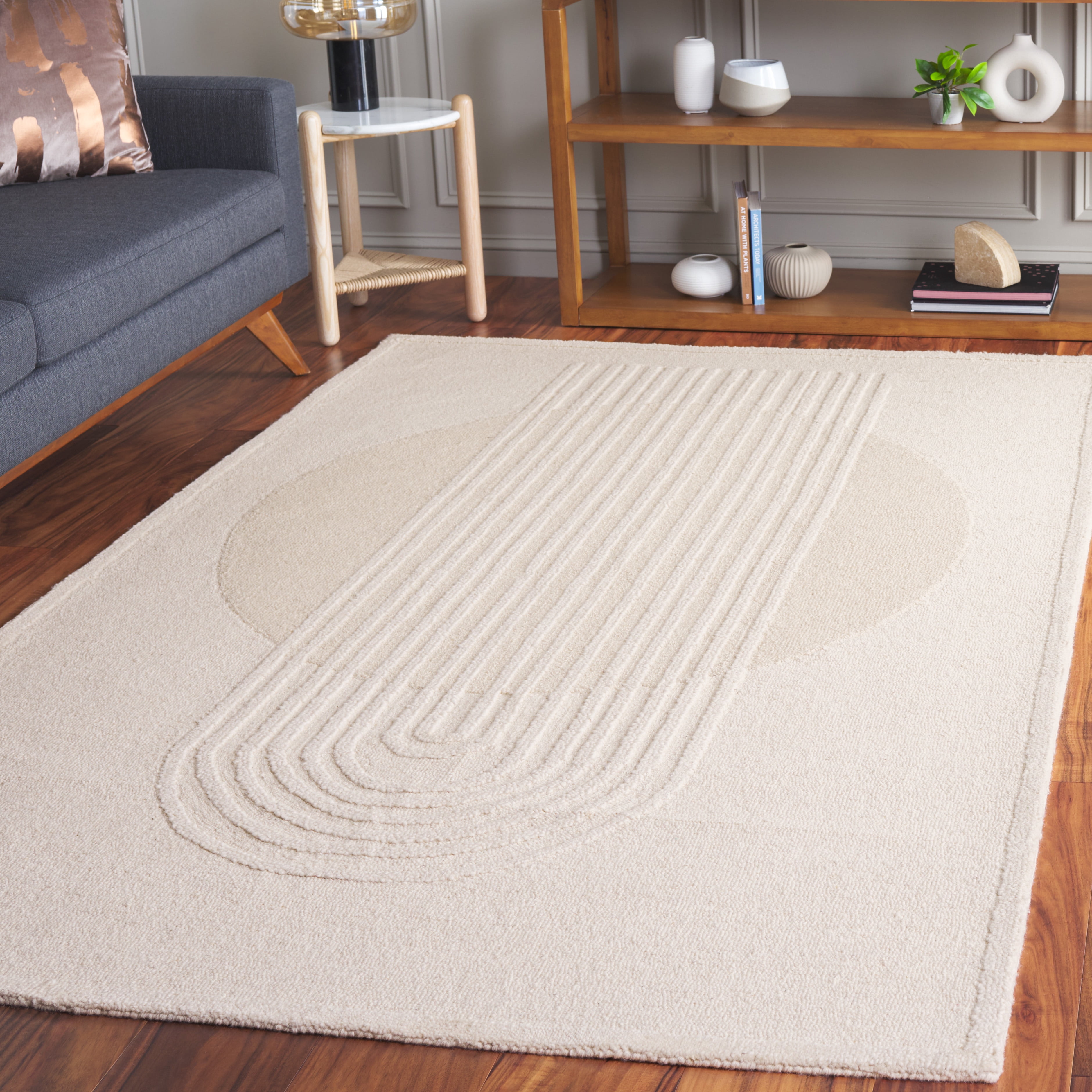 SAFAVIEH Rodeo Drive Guliana Abstract Area Rug, Ivory/Beige, 4' x 6'