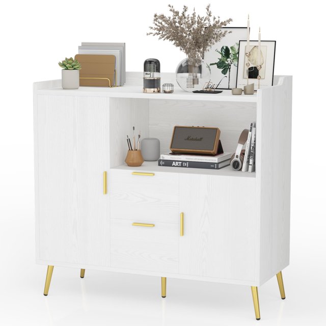 Buffet Moderne avec Rangement - Bahut avec Pattes en Métal pour Salon, Salle à Manger, Entrée