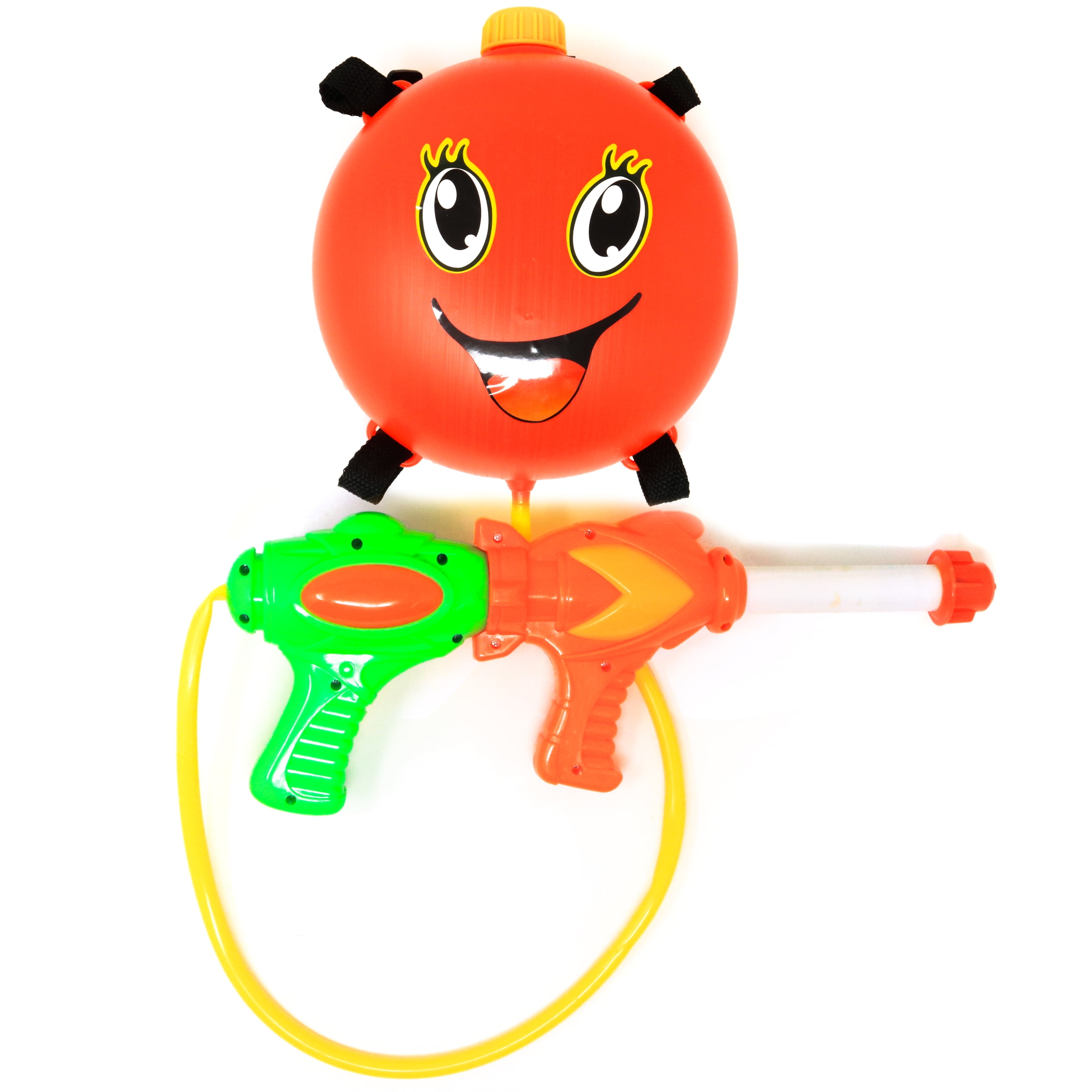 Retailery King Of Water Gun Blaster With Happy Face Backpack Tank, Red