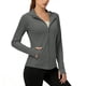 thumbnail image 2 of Craaazy Women's Slim Fit Full Zip Hoodie, Solid Color Long Sleeve Quick Dry Top, Sun Protection Hooded Jacket with Pockets for Daily Wear Gifts, 2 of 6