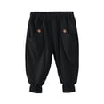 thumbnail image 3 of XinLfly Toddler Boys Corduroy Pants Cargo Sweatpants Solid Color with Pocket Elastic Waist Kids Casual Long Trousers,Black,6-7T, 3 of 8