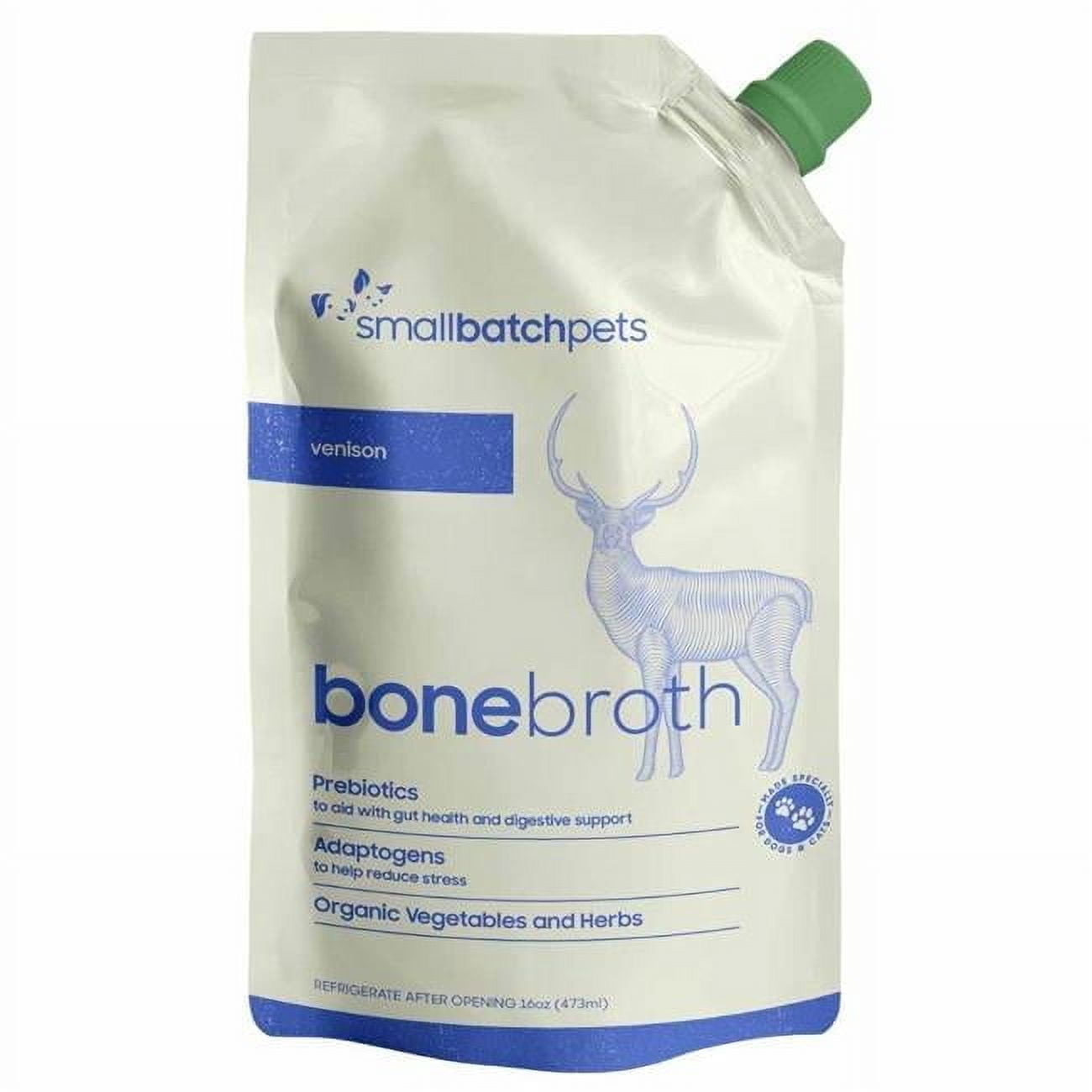 Small Batch 793888799745 16 oz Shelf Stable Venison Bone Broth for Dogs & Cats