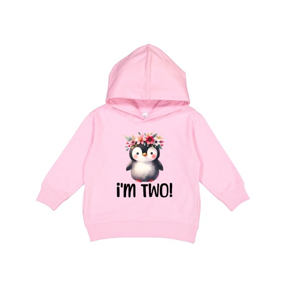Inktastic 2nd Birthday Party Penguin 2 Year Old Girl Toddler Hoodie