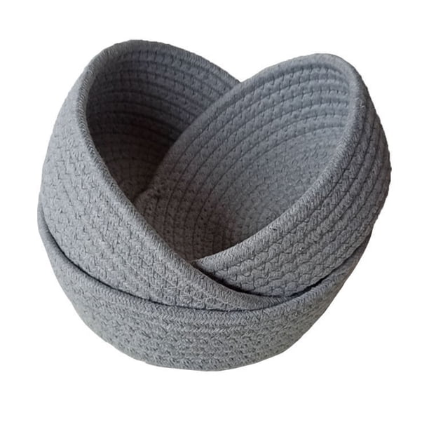 YiJuHui Woven Rope Storage Basket Handmade Natural Foldable Laundry Organizer for Bathroom Bedroom Living Room Home Decor Gift