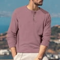 thumbnail image 6 of Resicozy Men's Henley Shirts Long Sleeve Fashion Lightweight Button Plain T-Shirt Casual Basic Tees Tops Hot Pink 2XL, 6 of 7