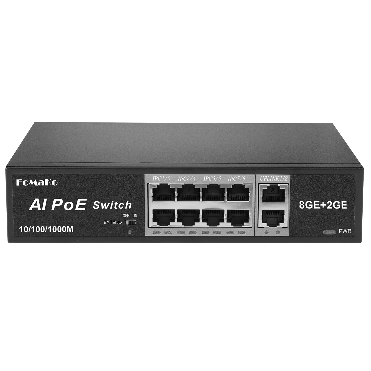 FoMaKo P1000 Computer Networking Switches| 8 PoE+ Port @ 120W | 8 Port PoE Gigabit Ethernet Switch | Plug & Play | Extend Mode | PoE Auto Recovery | Silent Operation