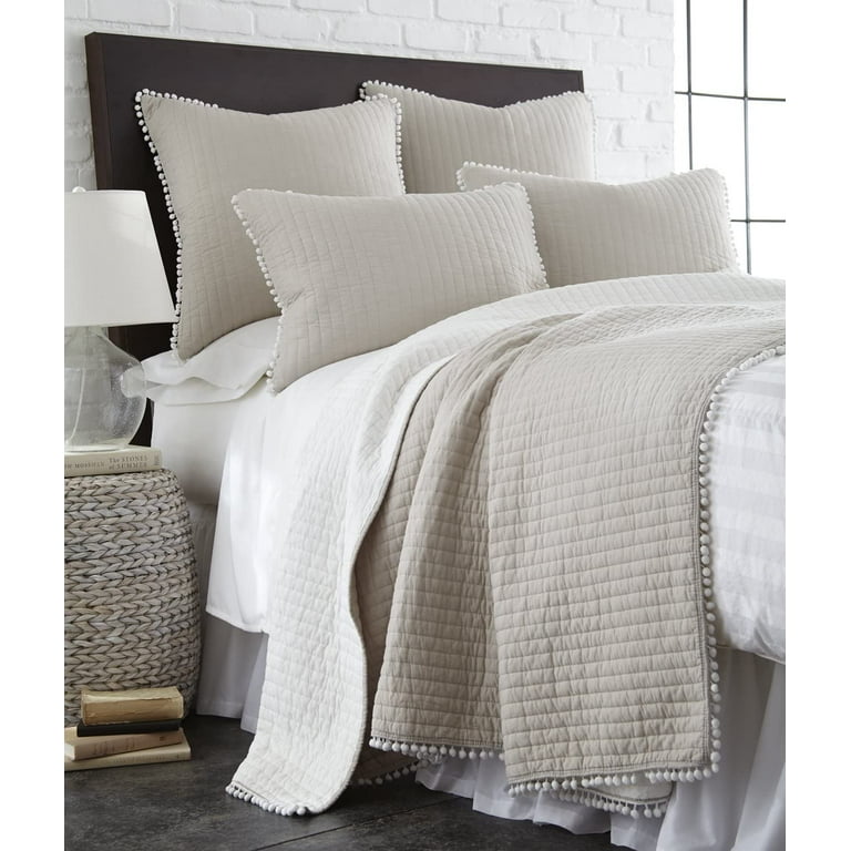 White pom pom euro cheap sham