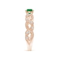thumbnail image 3 of ANGARA Natural Nature Inspired Emerald & Diamond Filigree Ring in 14K Rose Gold for Women (Size-5mm) | May Birthstone, Birthday, Anniversary, Jewelry Gift for Women | Natural Emerald Ring, 3 of 10