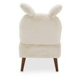 thumbnail image 6 of Michael Amini Faux Fur Bunny Accent Chair in Ivory and Capri Wood, 6 of 9