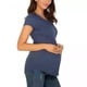 thumbnail image 3 of Ropa de maternidad de verano UMfun para mujer, cuello redondo, manga corta, volantes, blusas para embarazadas, 3 of 6