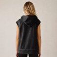 thumbnail image 6 of Women's Durable Denim Top With Hooded Zipper And Loose Jackets With Pockets Long Sleeve or Sleeveless Denim Jackets for Women, 6 of 9