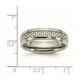 thumbnail image 2 of Stainless Steel and Grey Carbon Fiber 6mm Polished Band Ring - Size 6, 2 of 2