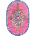 thumbnail image 5 of Unique Loom Timeless Collection Area Rug - Thomas (7' 6" x 10' 6" Oval Fuchsia/Blue), 5 of 6