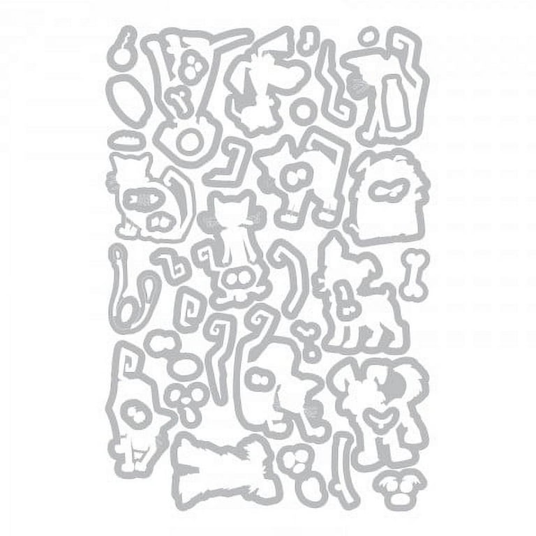 Sizzix Framelits Mini Dies By Tim Holtz 45/Pkg Crazy Cats & Dogs