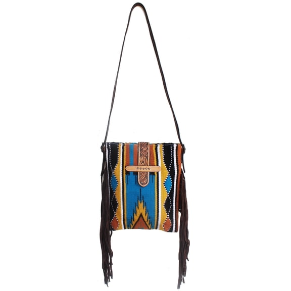 Women's Western Handwoven Wool Rodeo Cowgirl Purse Shoulder Handbag 27FK64