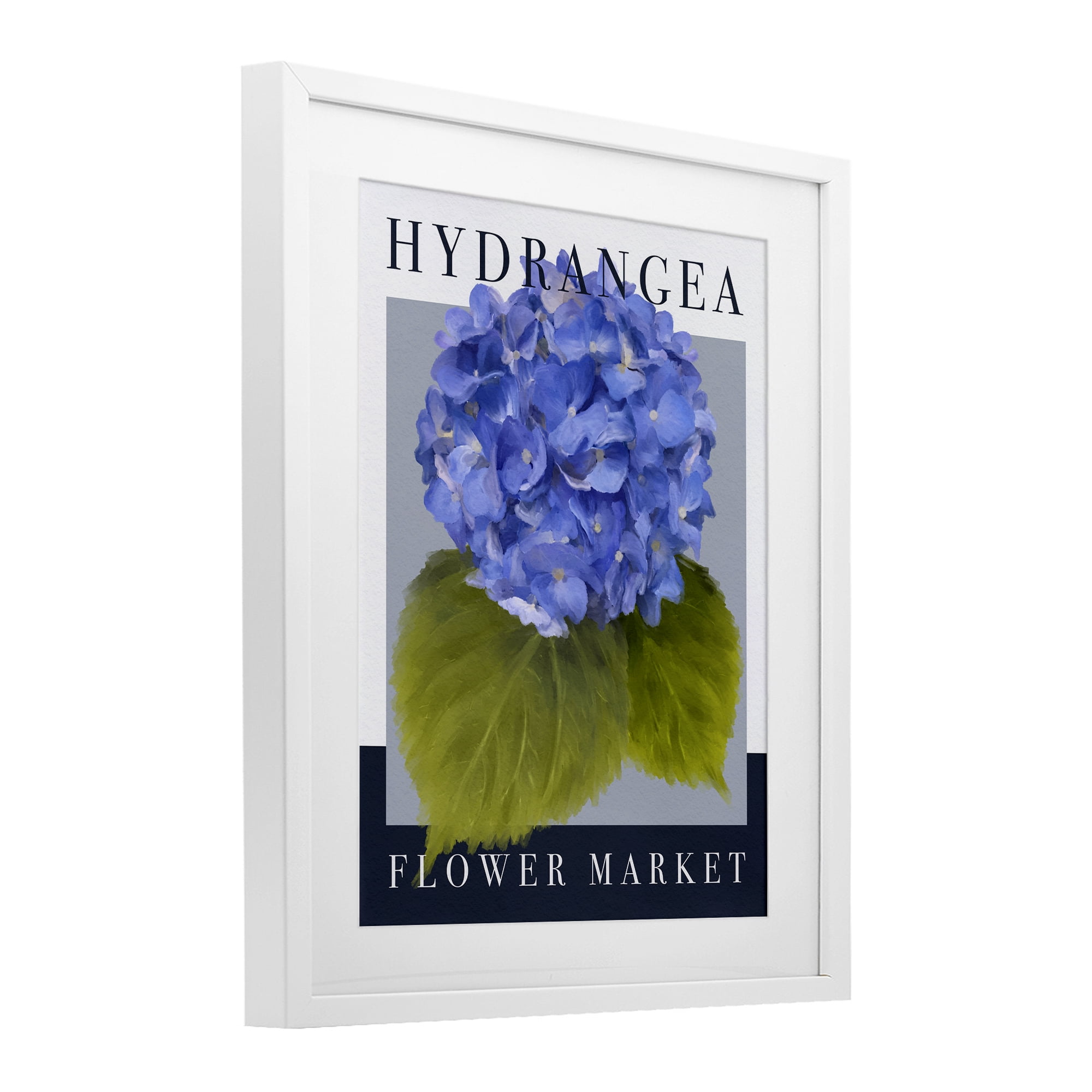 Stupell Industries Hydrangea Flower Market White Framed Print Under Glass, design by Jennifer Stith