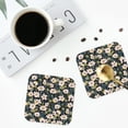 thumbnail image 5 of Kll Square Drink Coasters Set Of 4,Pu Leather Absorbent Coasters Set Decorative Coffee Cup Coasters Housewarming Gift For Home Decor-Flowers, 5 of 9