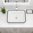 thumbnail image 5 of Dcolora 19"x15" Rectangular Vessel Sink with Black Rim – White Ceramic Bathroom Sink, Modern Above Counter Vanity Basin, Stylish Sink for Bathroom Remodel, Luxury Lavatory Sink, 5 of 6