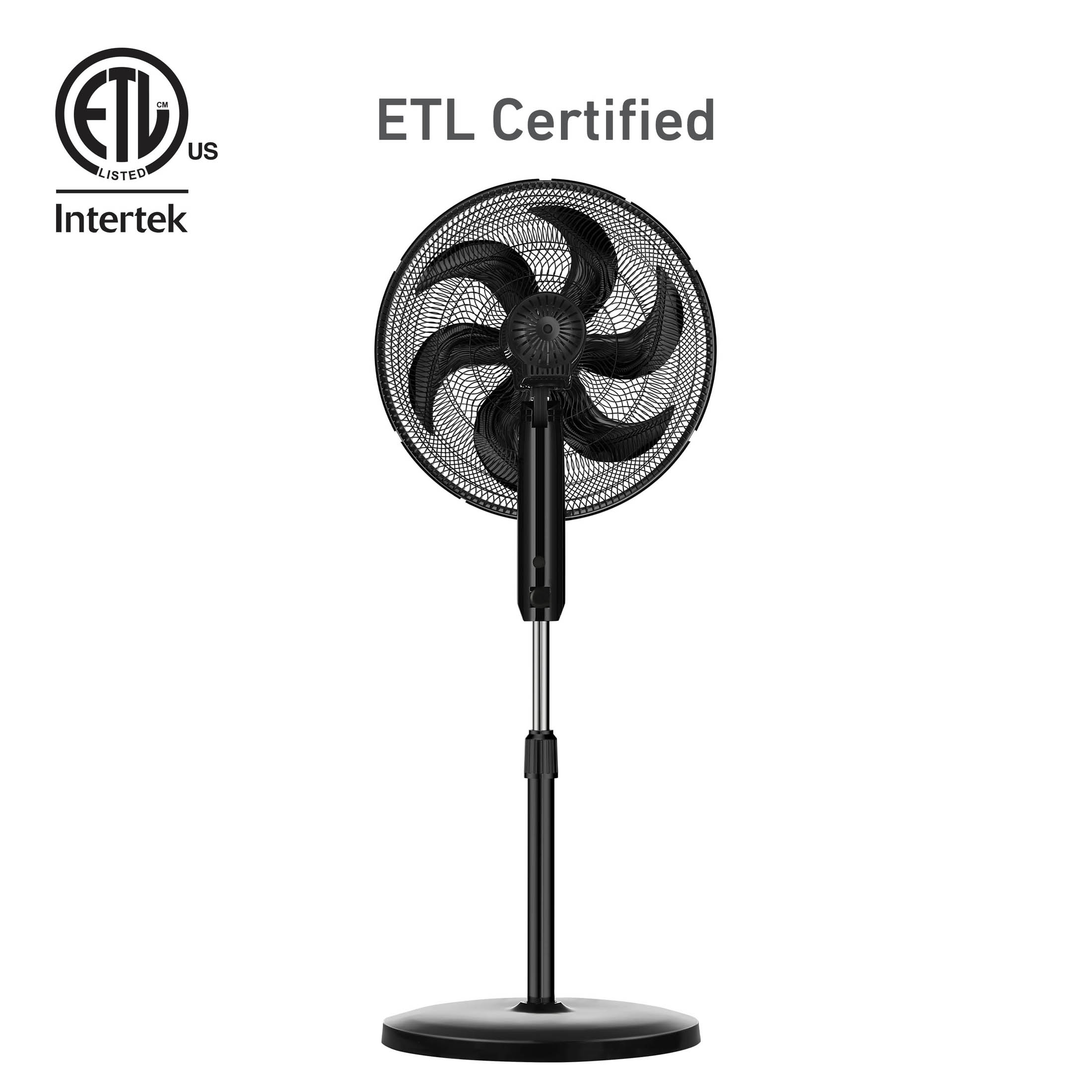Holmes Big Breeze 16" Manual Oscillating Powerful Airflow Stand Fan, 3 Speeds, Black